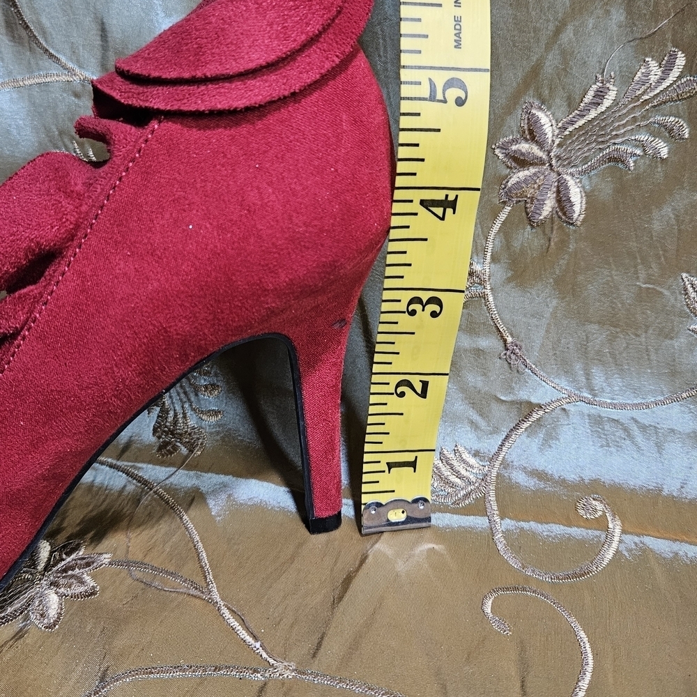 CO Red Suede Women's Heels - Picture 2 of 8